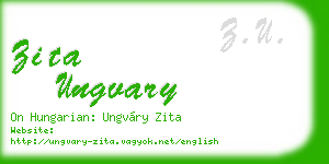 zita ungvary business card