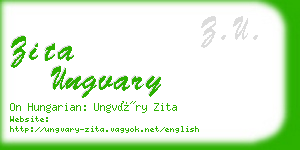 zita ungvary business card